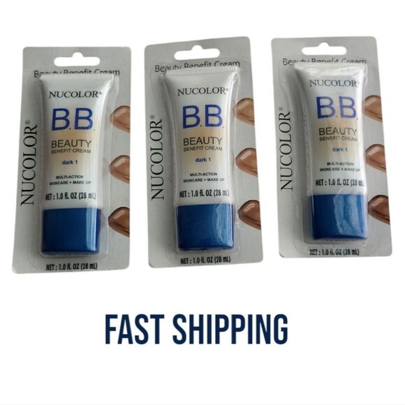 Nucolor Dark B.B Beauty Benefit Cream 1.0 OZ each 3 Pack - Picture 12 of 13